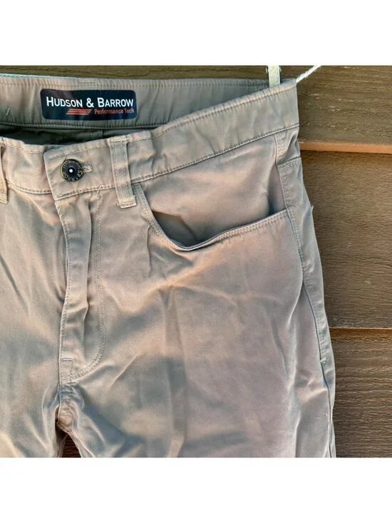 Hudson & Barrow Mens 30x30 Performance Stretch Golf Pants Gray Cotton Blend - Picture 7 of 12